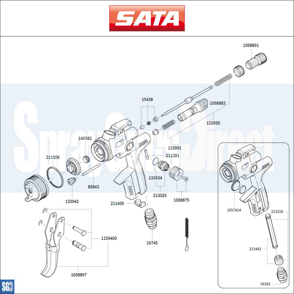 sata spray gun parts diagram