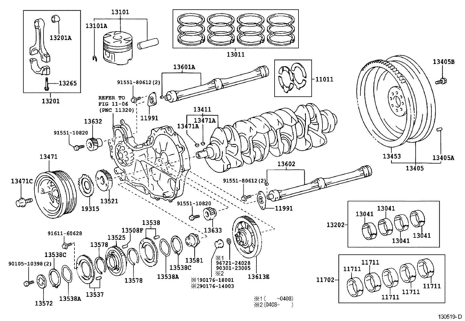 toyota engine parts diagram