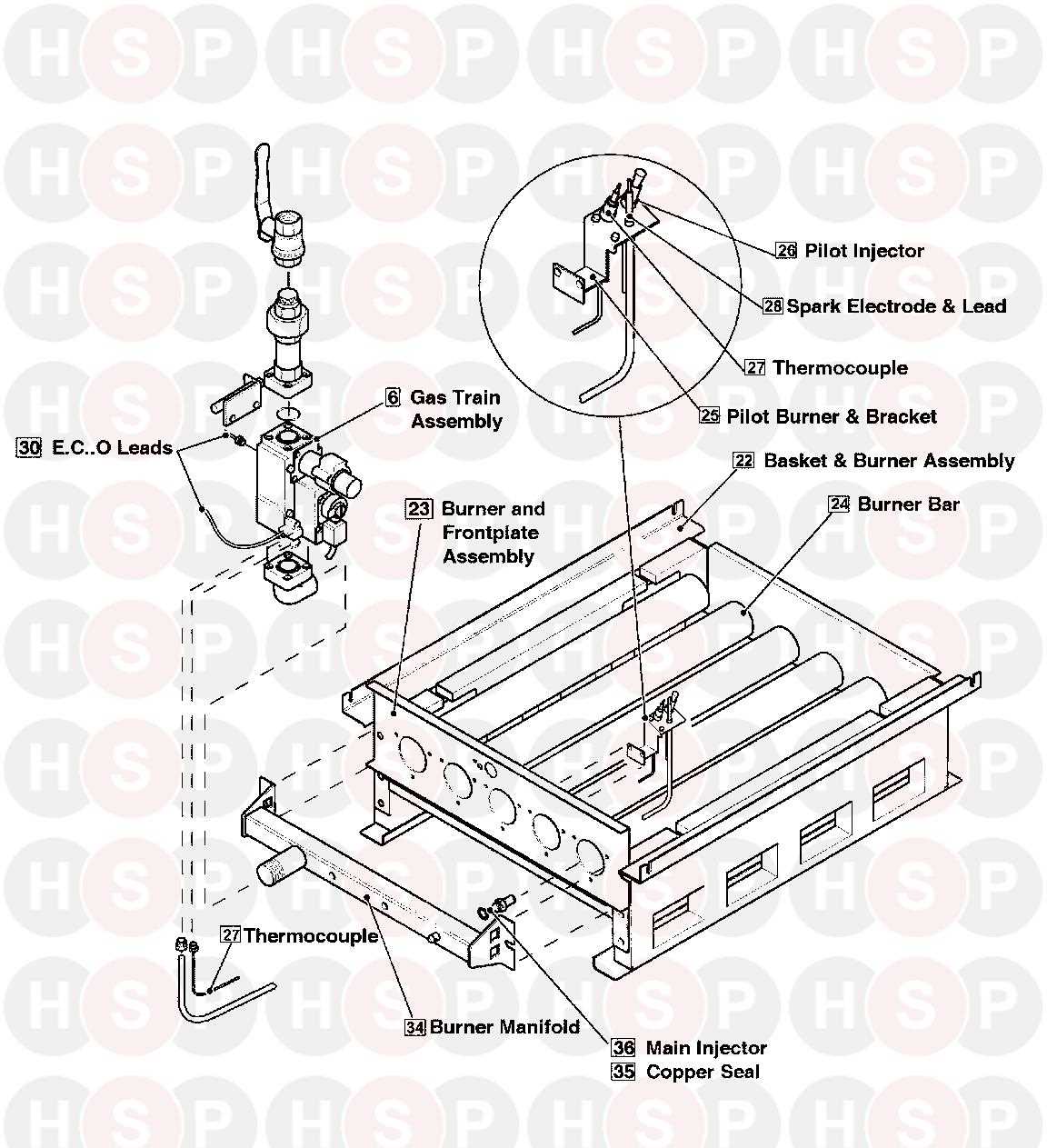 gas range parts diagram