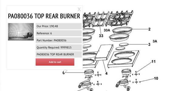 stove top parts diagram