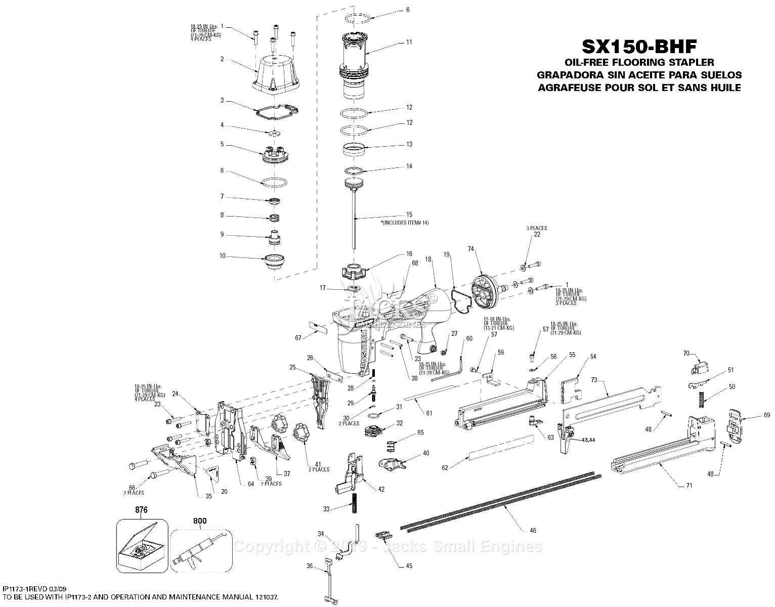 bostitch floor stapler parts diagram