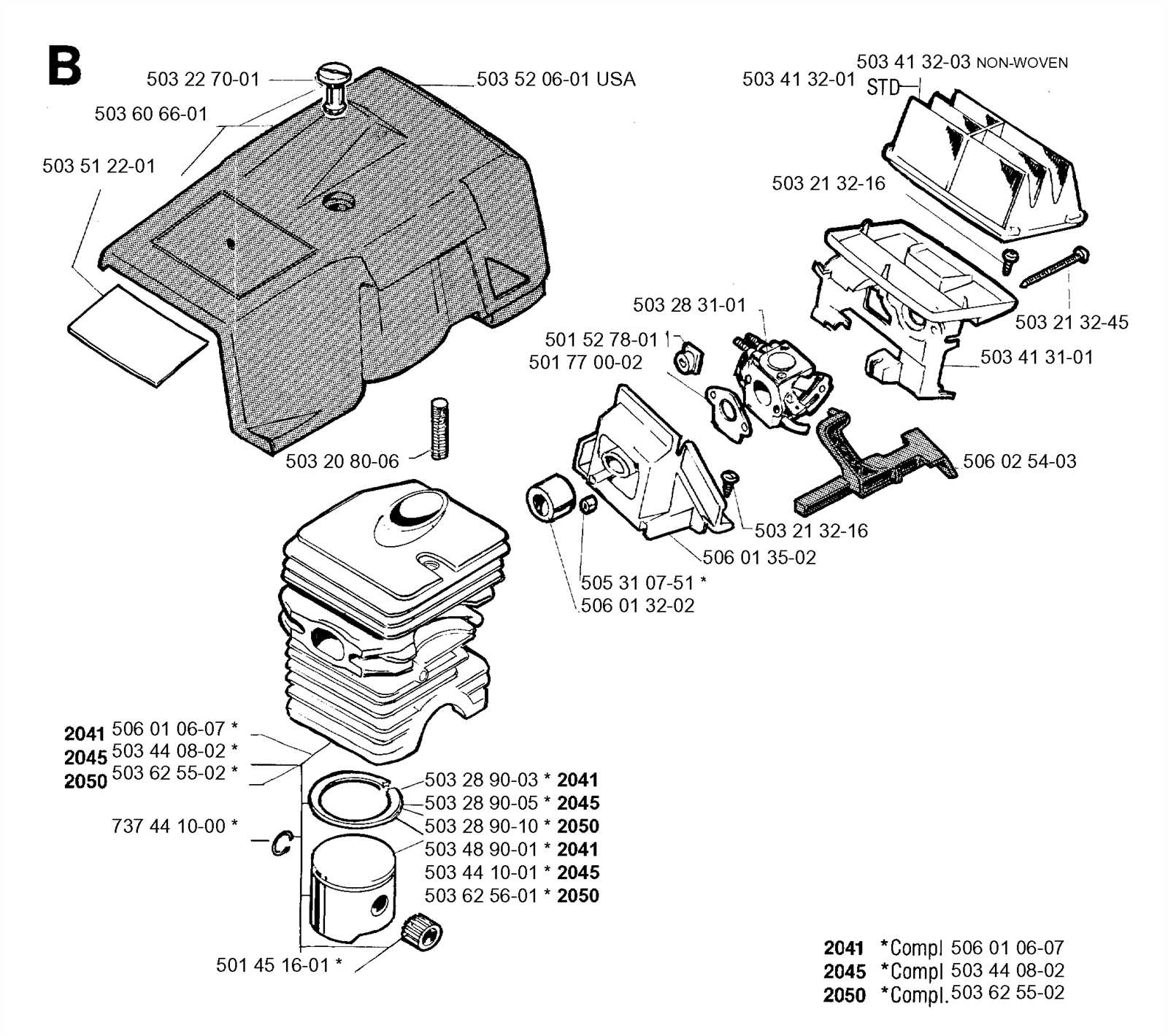 jonsered 2050 turbo parts diagram