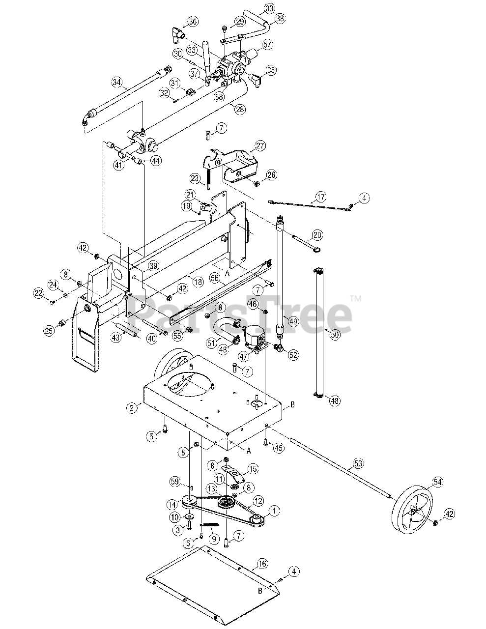 yard machine log splitter parts diagram