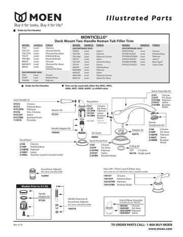 moen roman tub faucet parts diagram