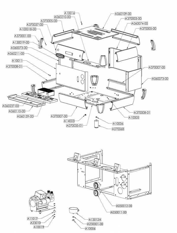 parts of espresso machine diagram