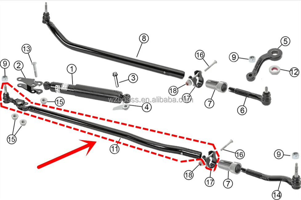 jeep jk steering parts diagram