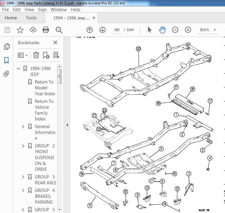 jeep xj parts diagram