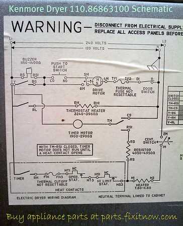 kenmore electric dryer parts diagram