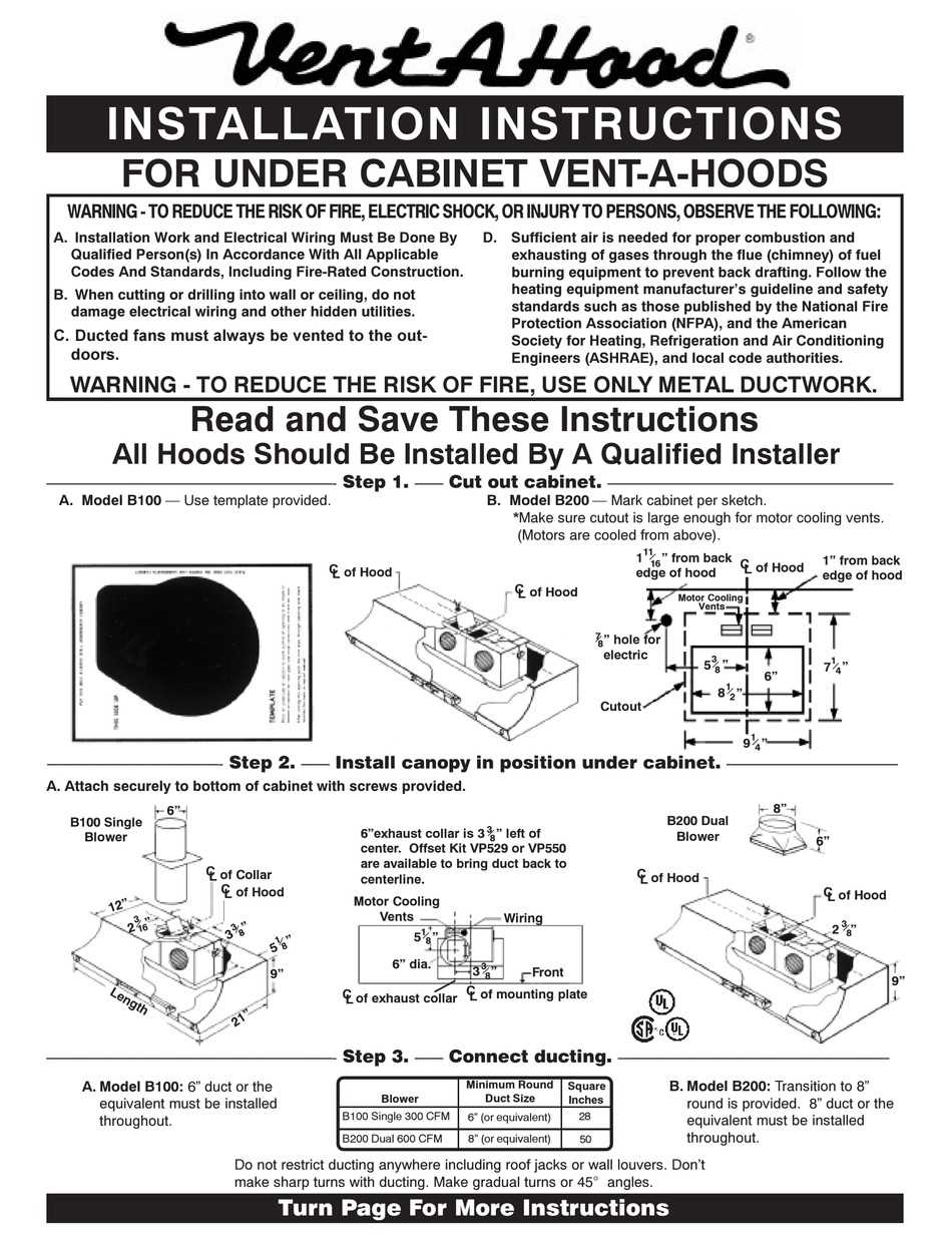 vent a hood b200msc parts diagram