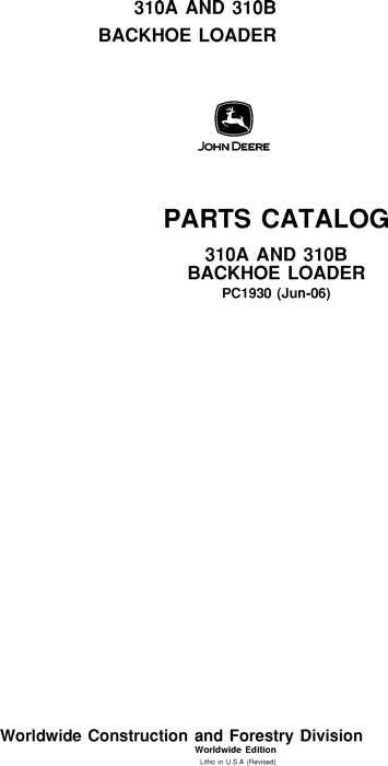 john deere 310a backhoe parts diagram