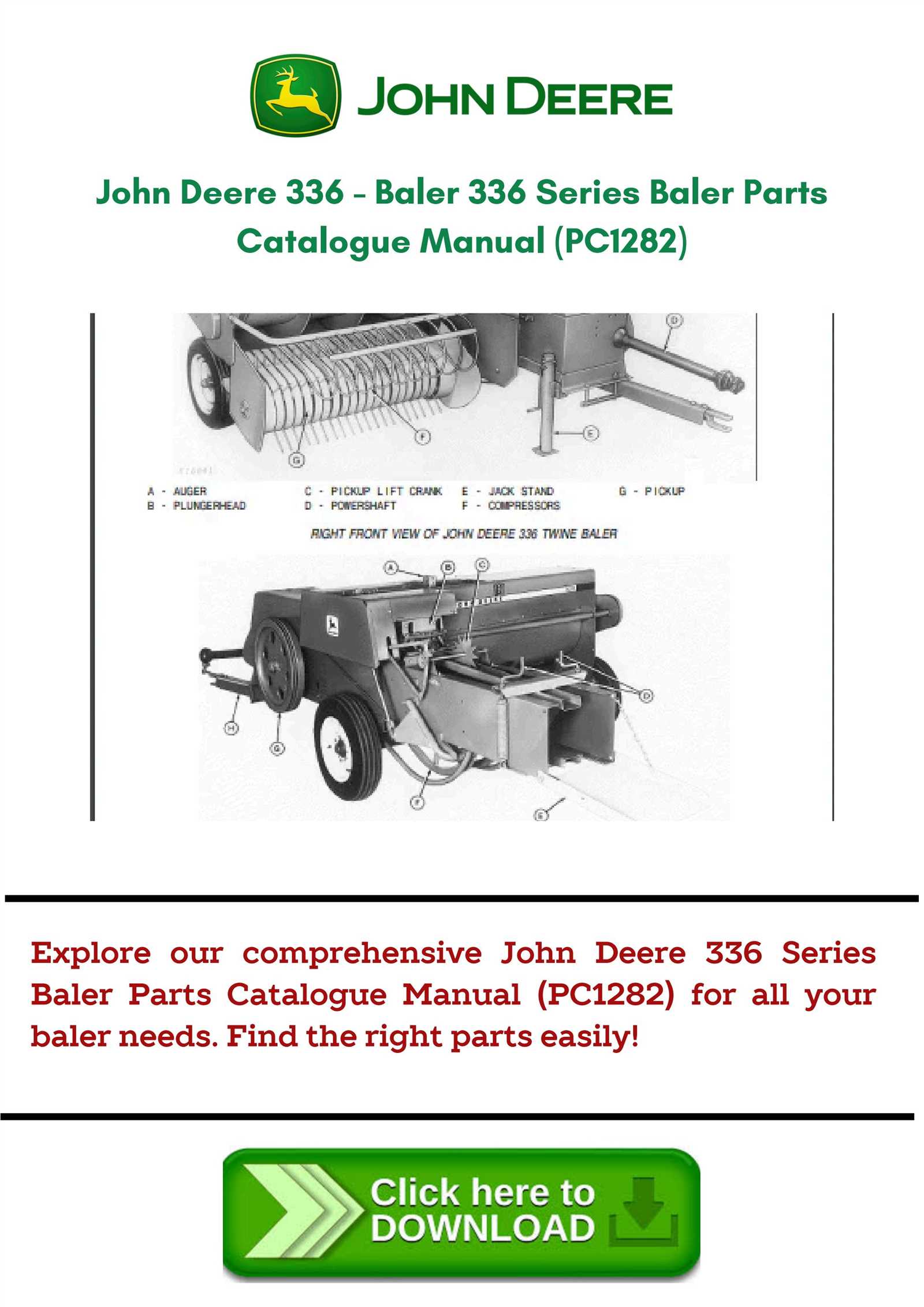 john deere 336 baler parts diagram