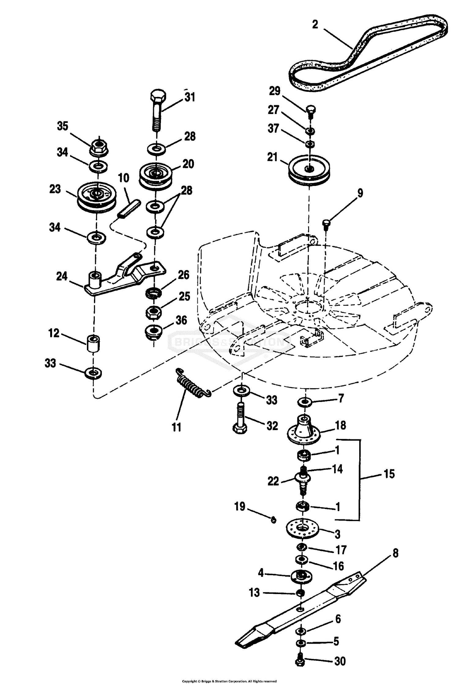 john deere 400 mower deck parts diagram