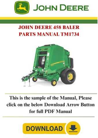 john deere 458 round baler parts diagram