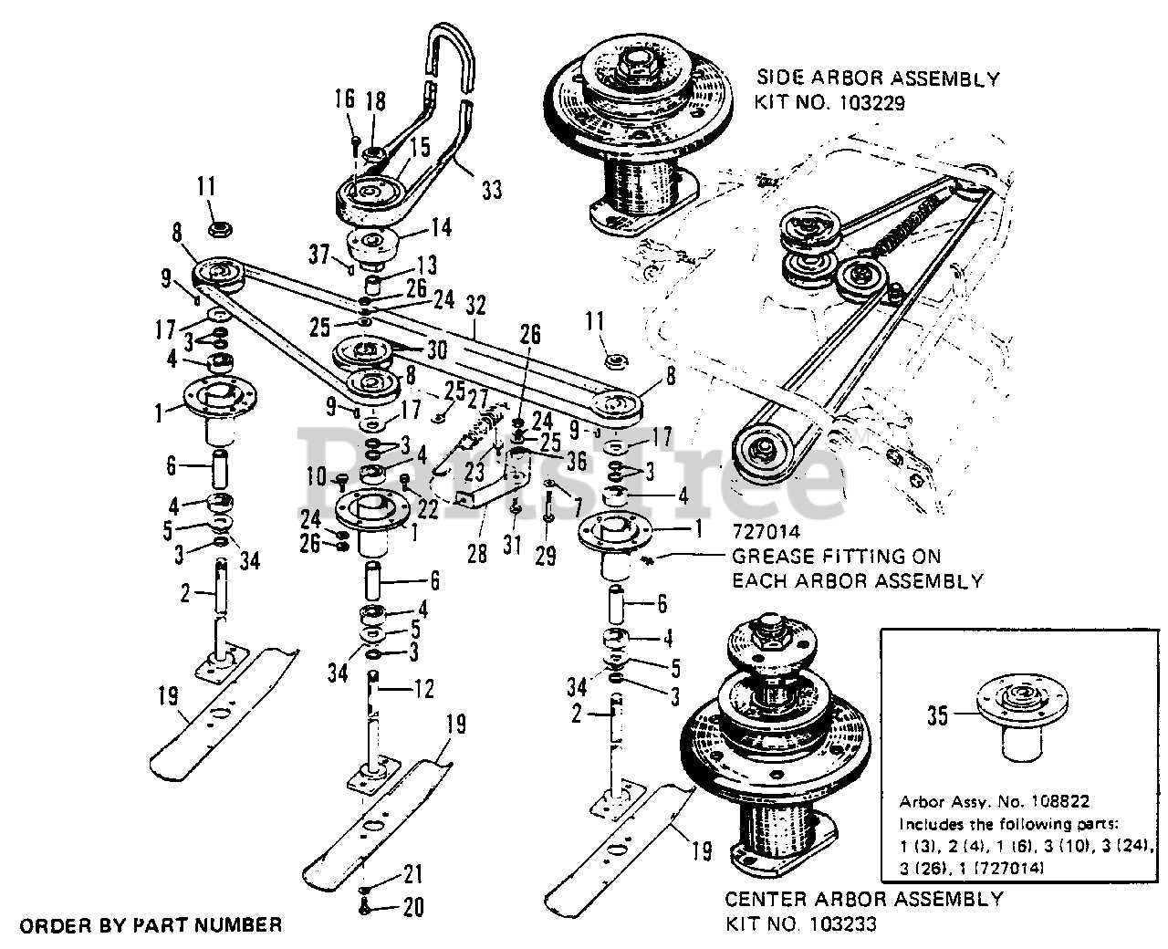 john deere 48c mower deck parts diagram