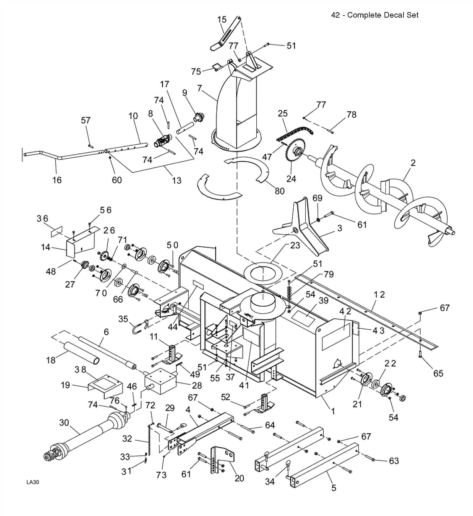 john deere 54 snowblower parts diagram