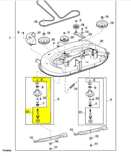 john deere l110 mower deck parts diagram