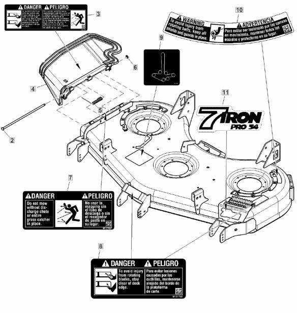 john deere la145 mower deck parts diagram