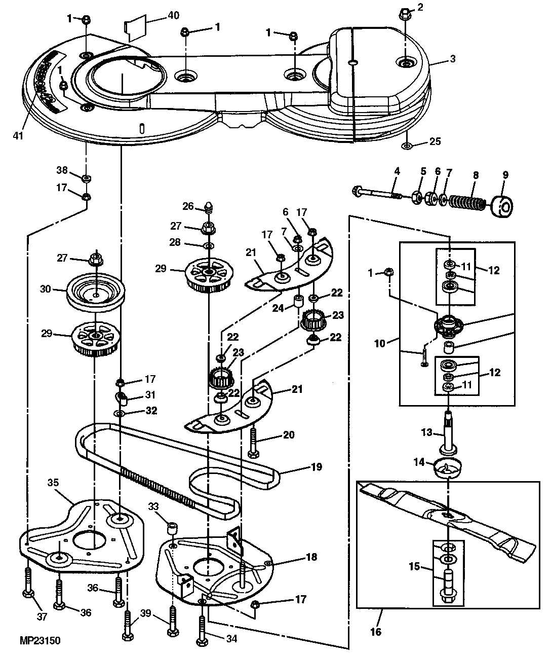 john deere ltr166 parts diagram