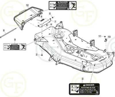 john deere x320 54 mower deck parts diagram