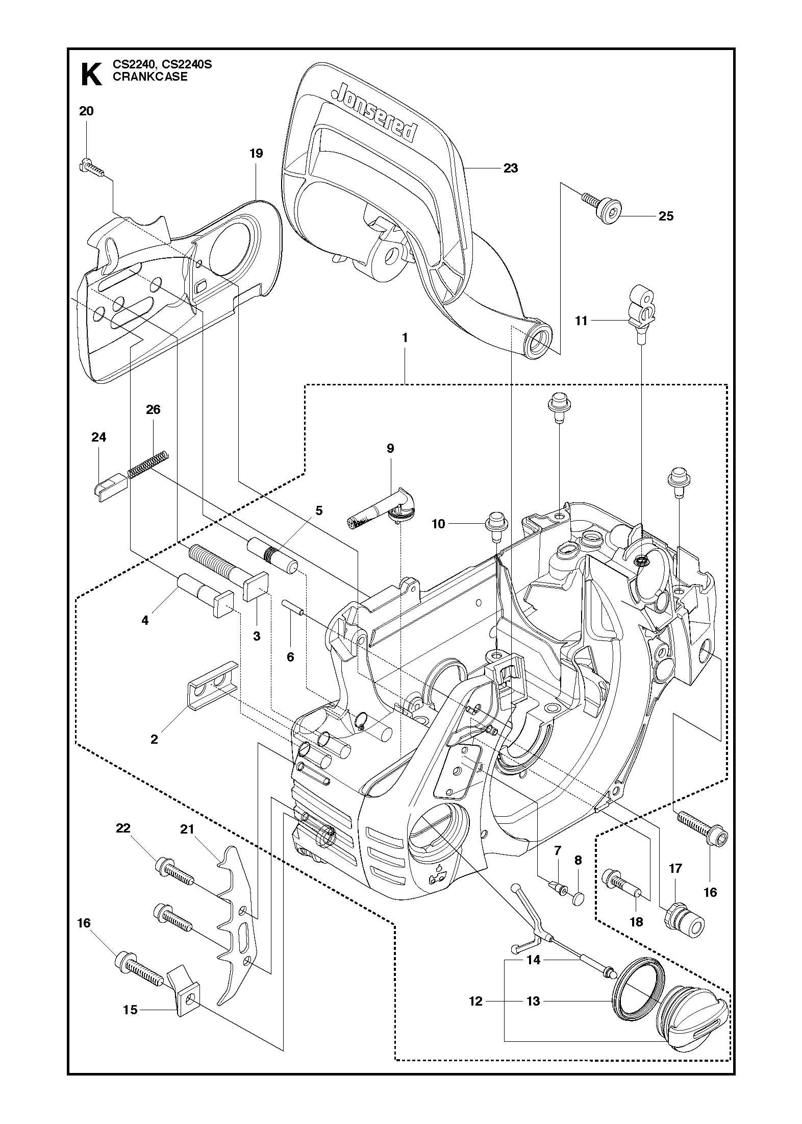 jonsered chainsaw parts diagram