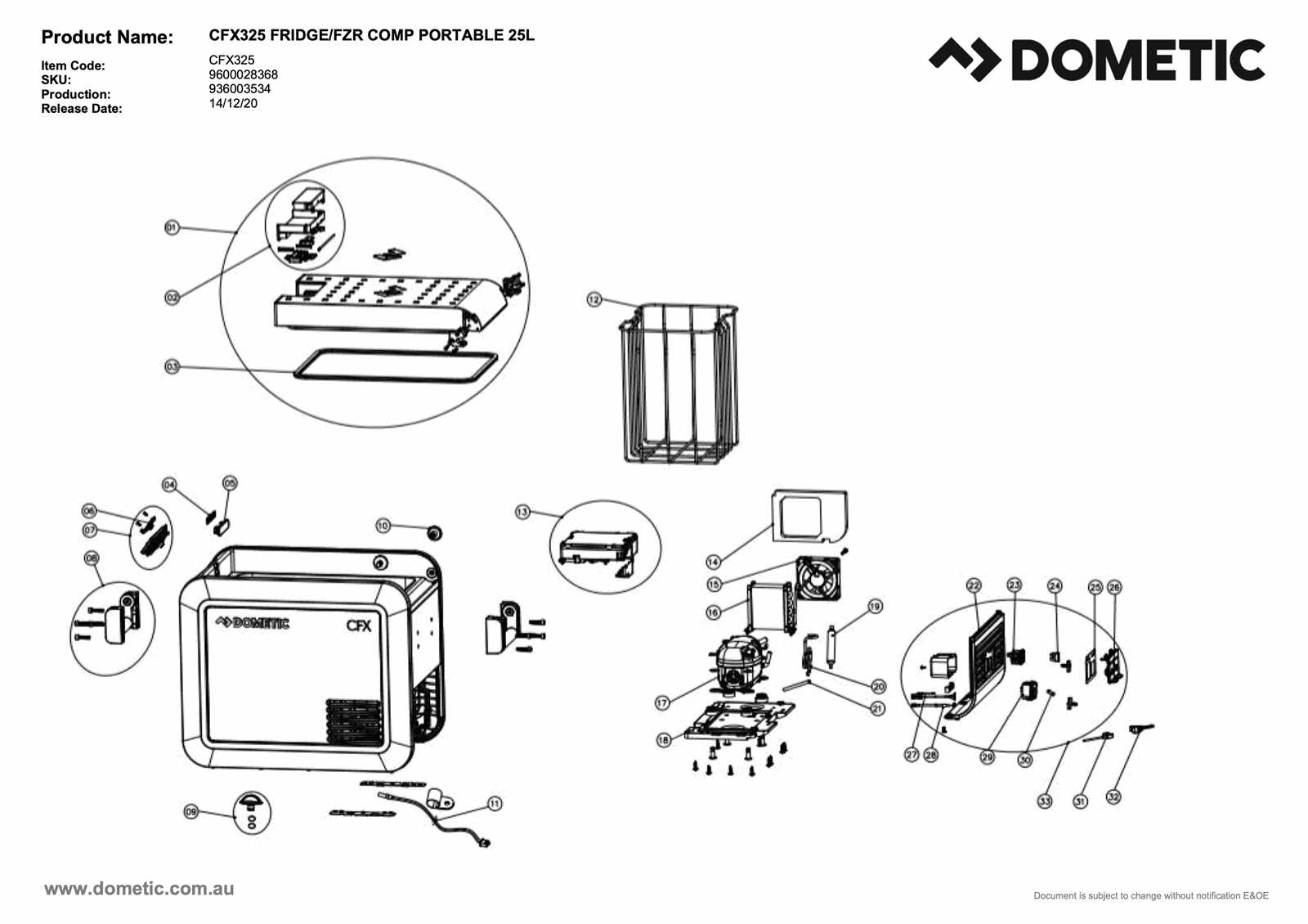 dometic fridge parts diagram