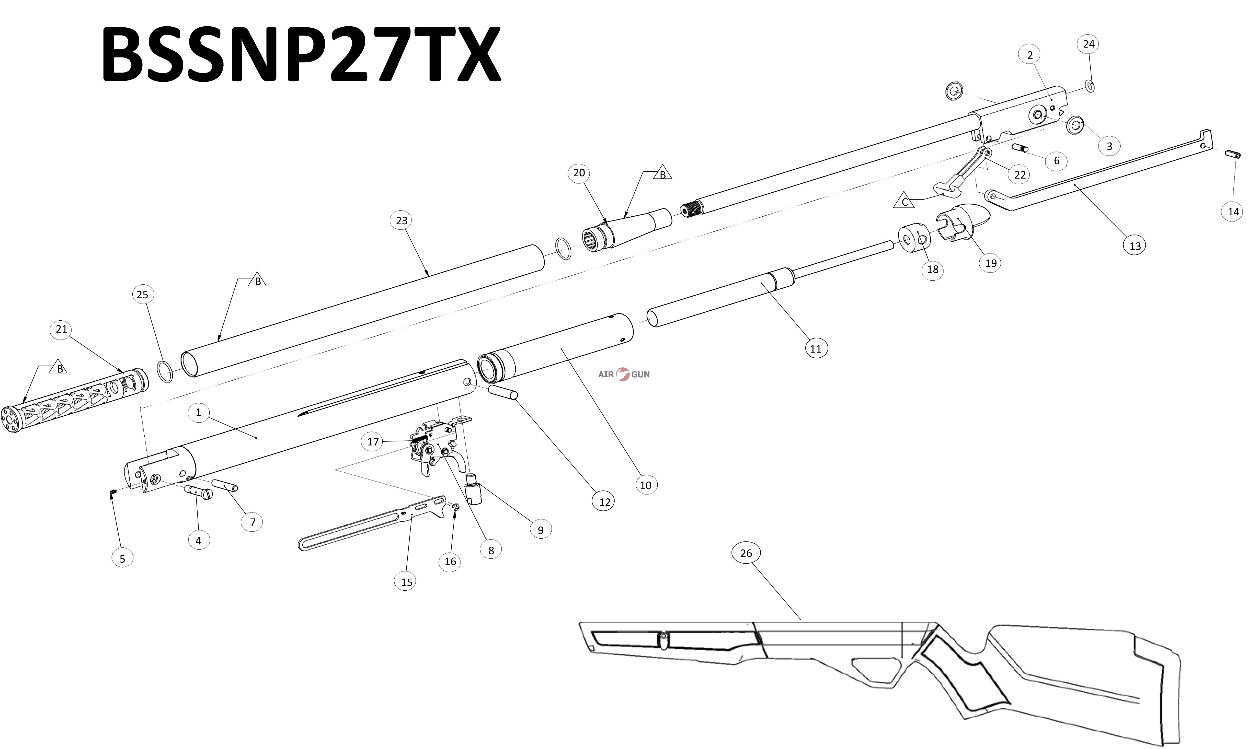 gamo whisper parts diagram