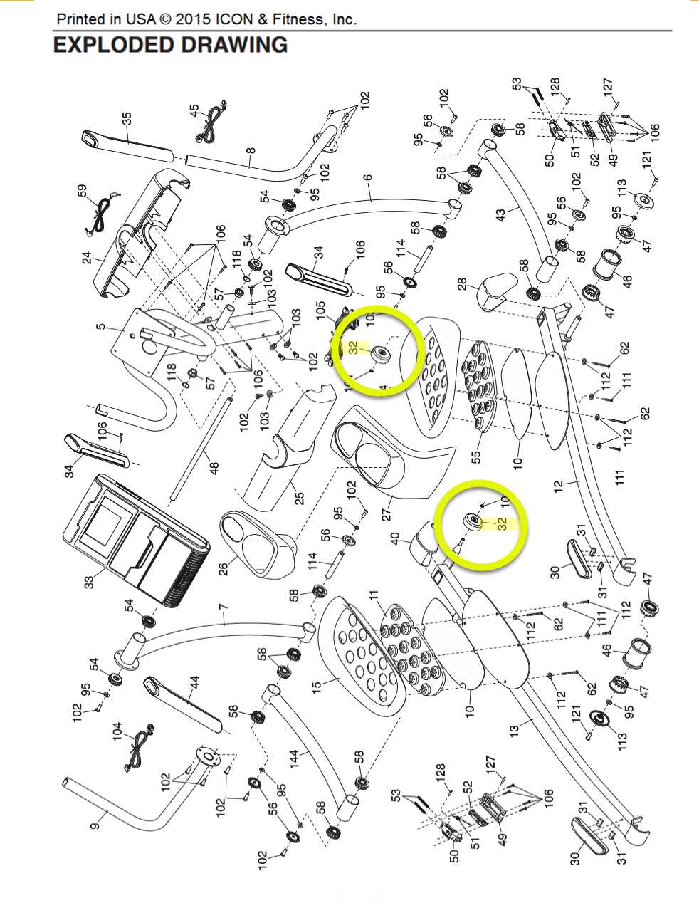 nordictrack elliptical parts diagram