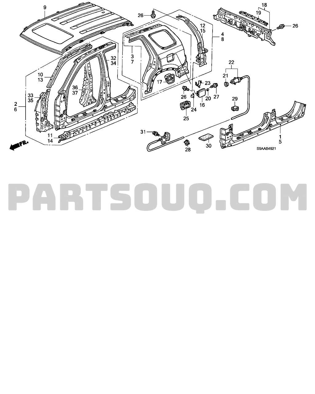 honda cr v body parts diagram