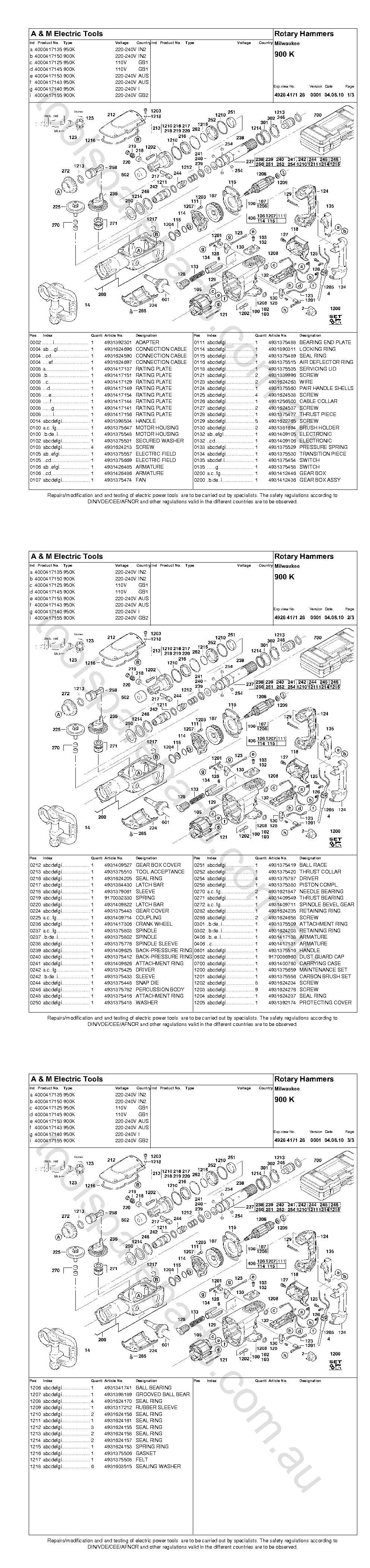 kango 950 parts diagram