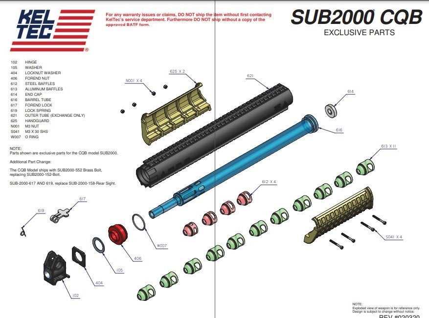 kel tec sub 2000 parts diagram