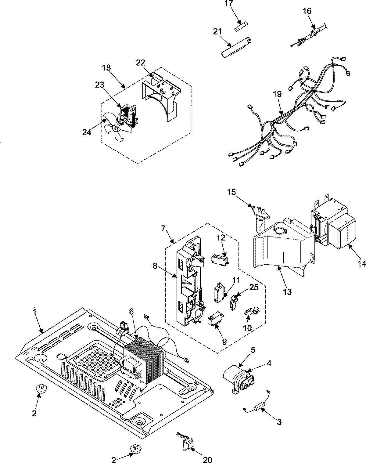 kenmore elite microwave parts diagram