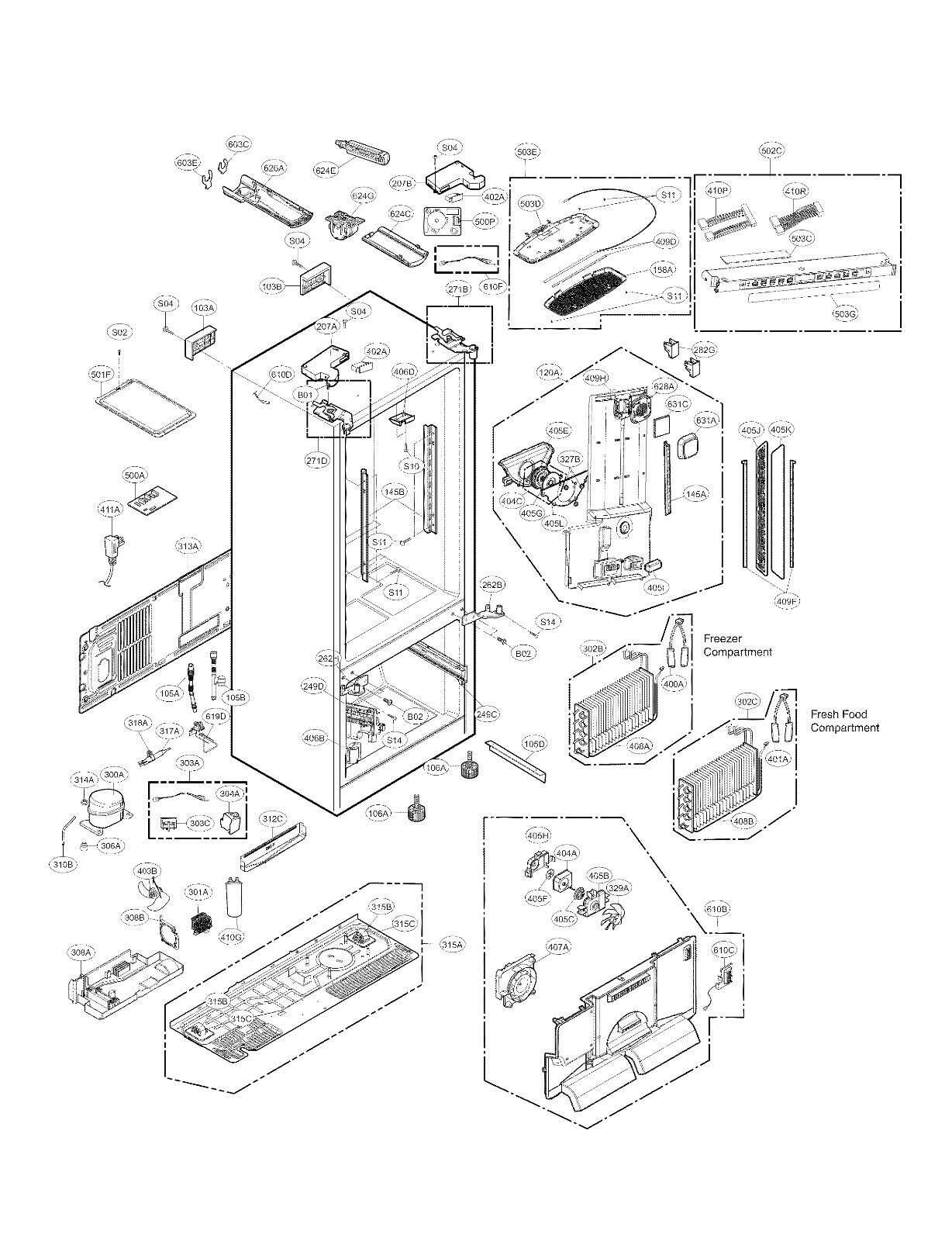 kenmore freezer parts diagram