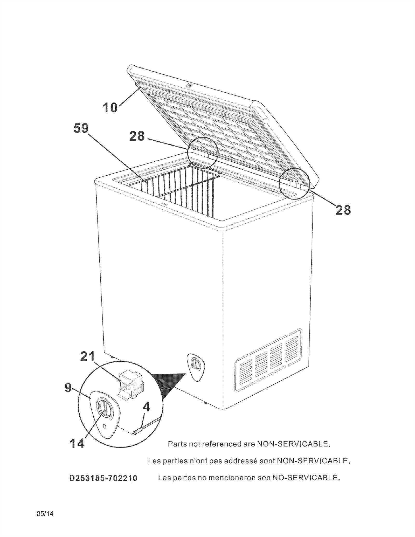 kenmore freezer parts diagram