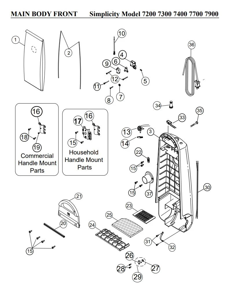 kenmore vacuum model 116 parts diagram