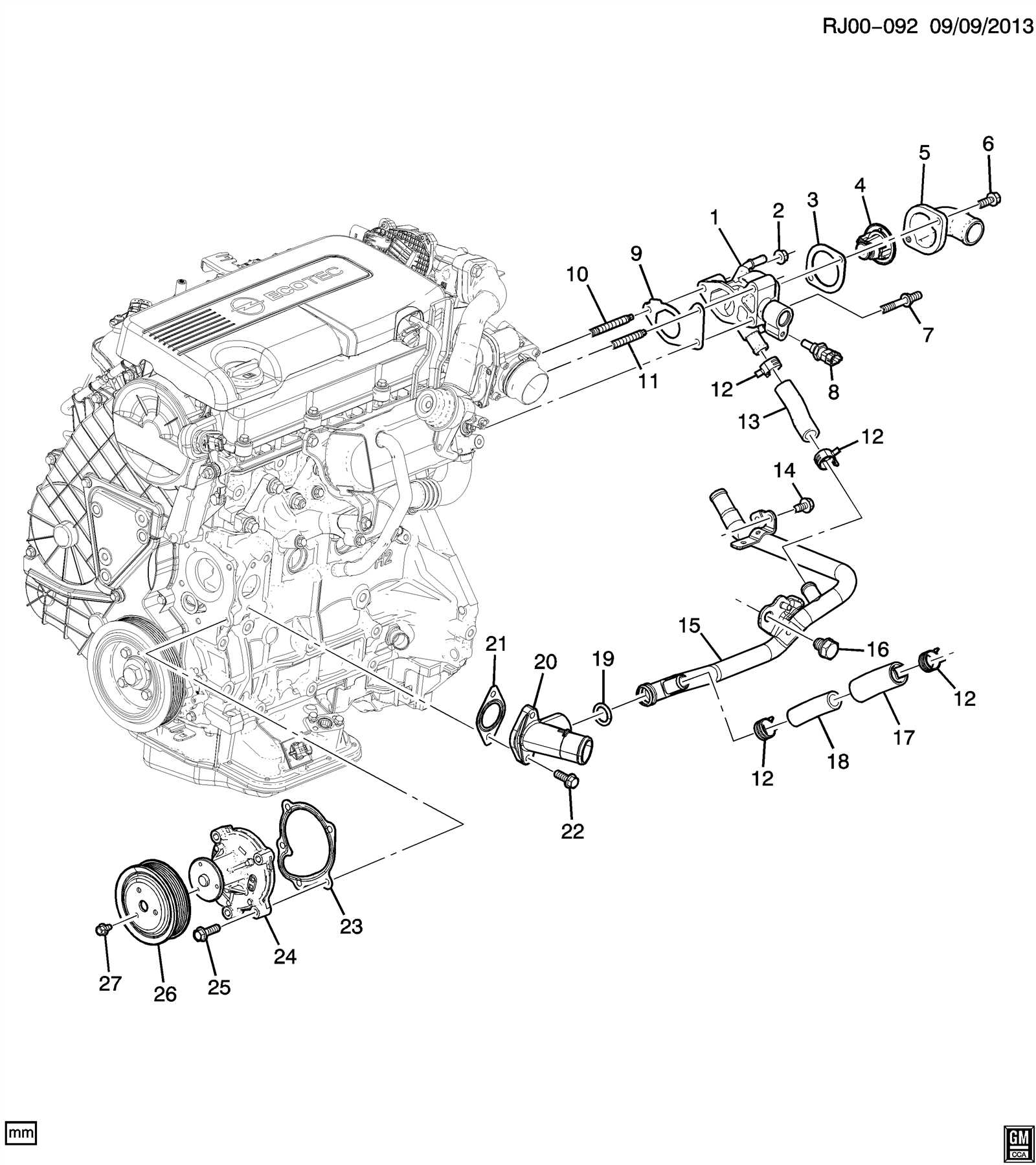 2014 chevy cruze engine parts diagram