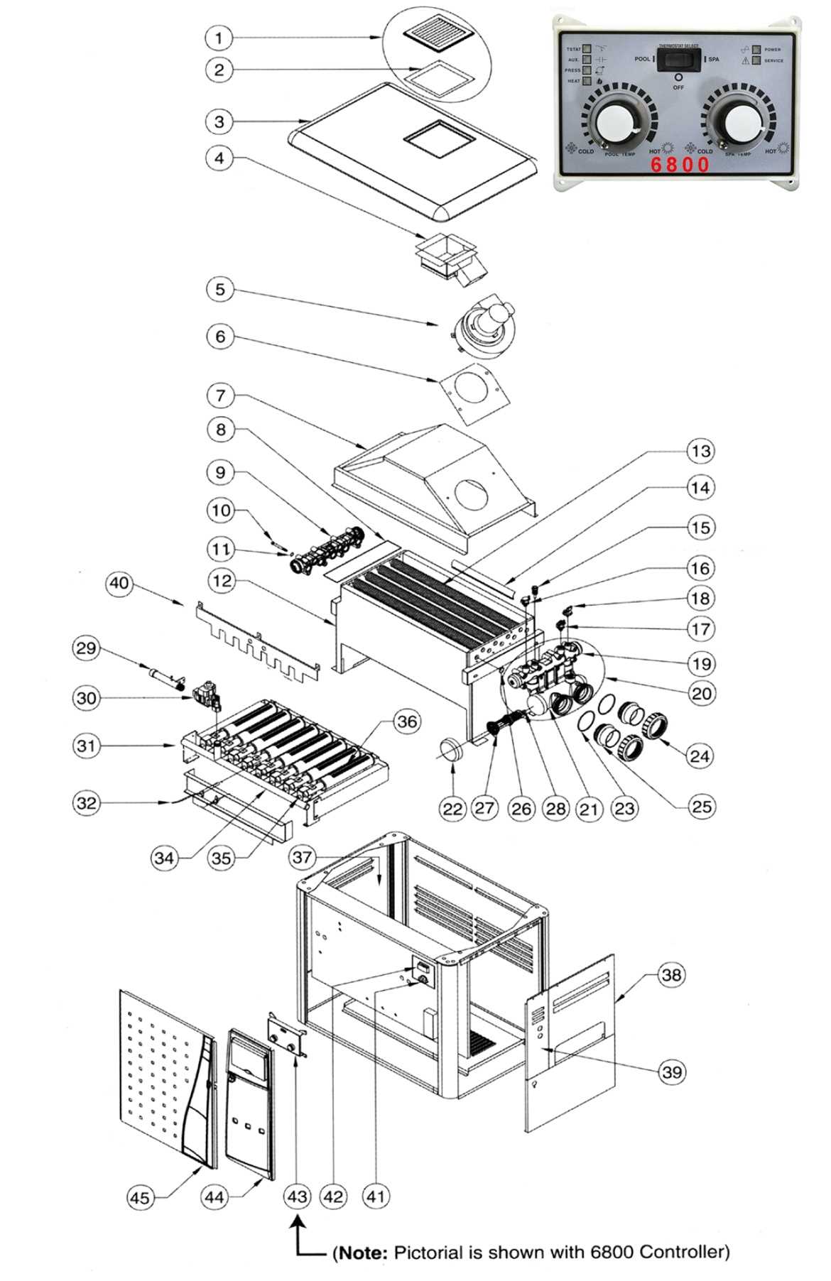 pentair pool heater parts diagram