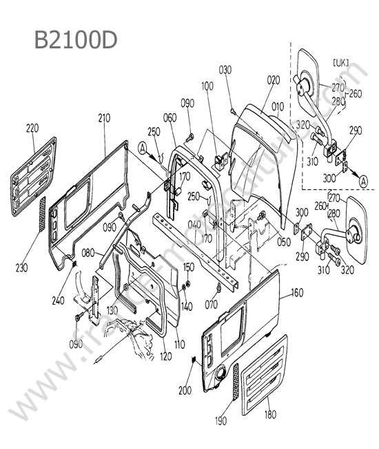 kubota b2100 parts diagram