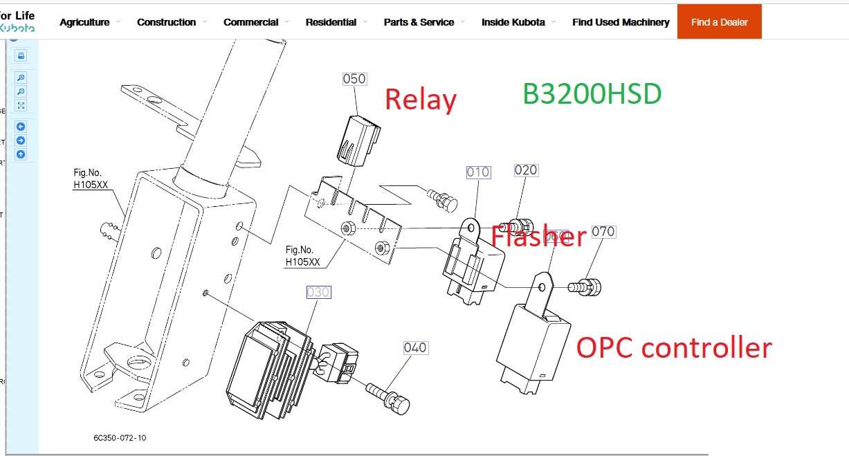 kubota b3200 parts diagram