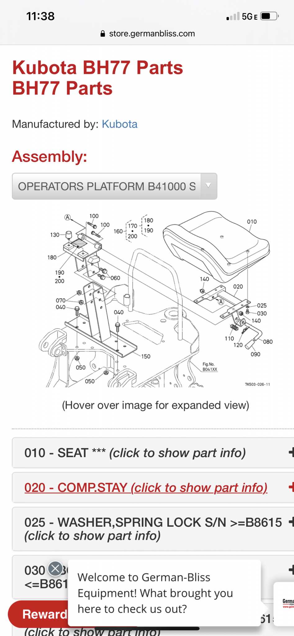 kubota bh77 parts diagram