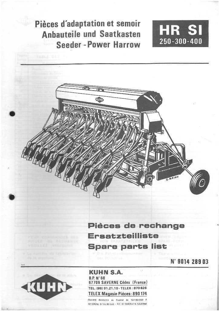 kuhn power harrow parts diagram