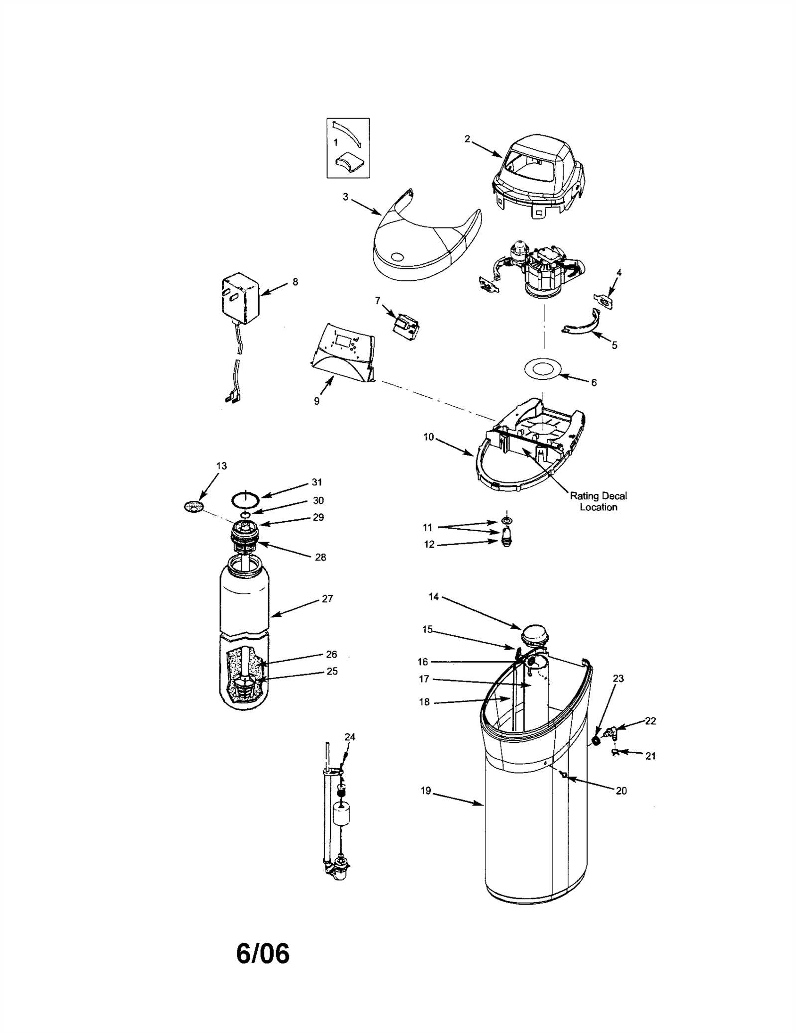 water softener parts diagram