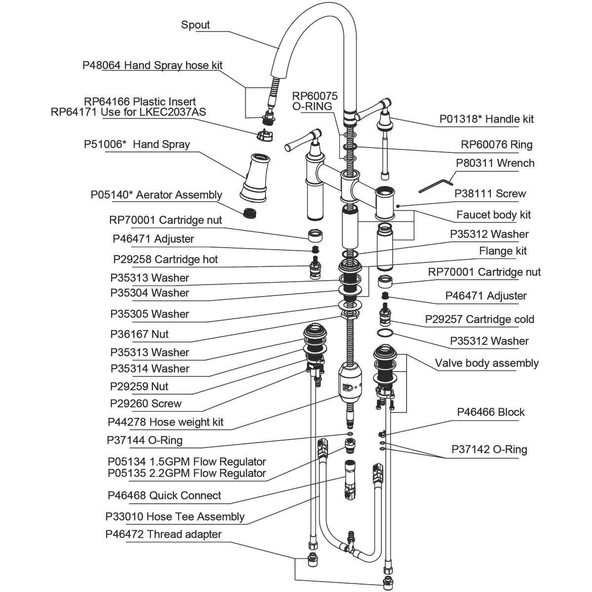 laundry faucet parts diagram