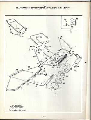 lawn sweeper parts diagram