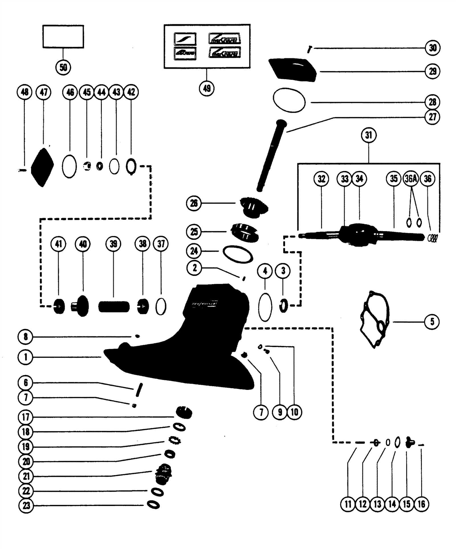 mercury outdrive parts diagram