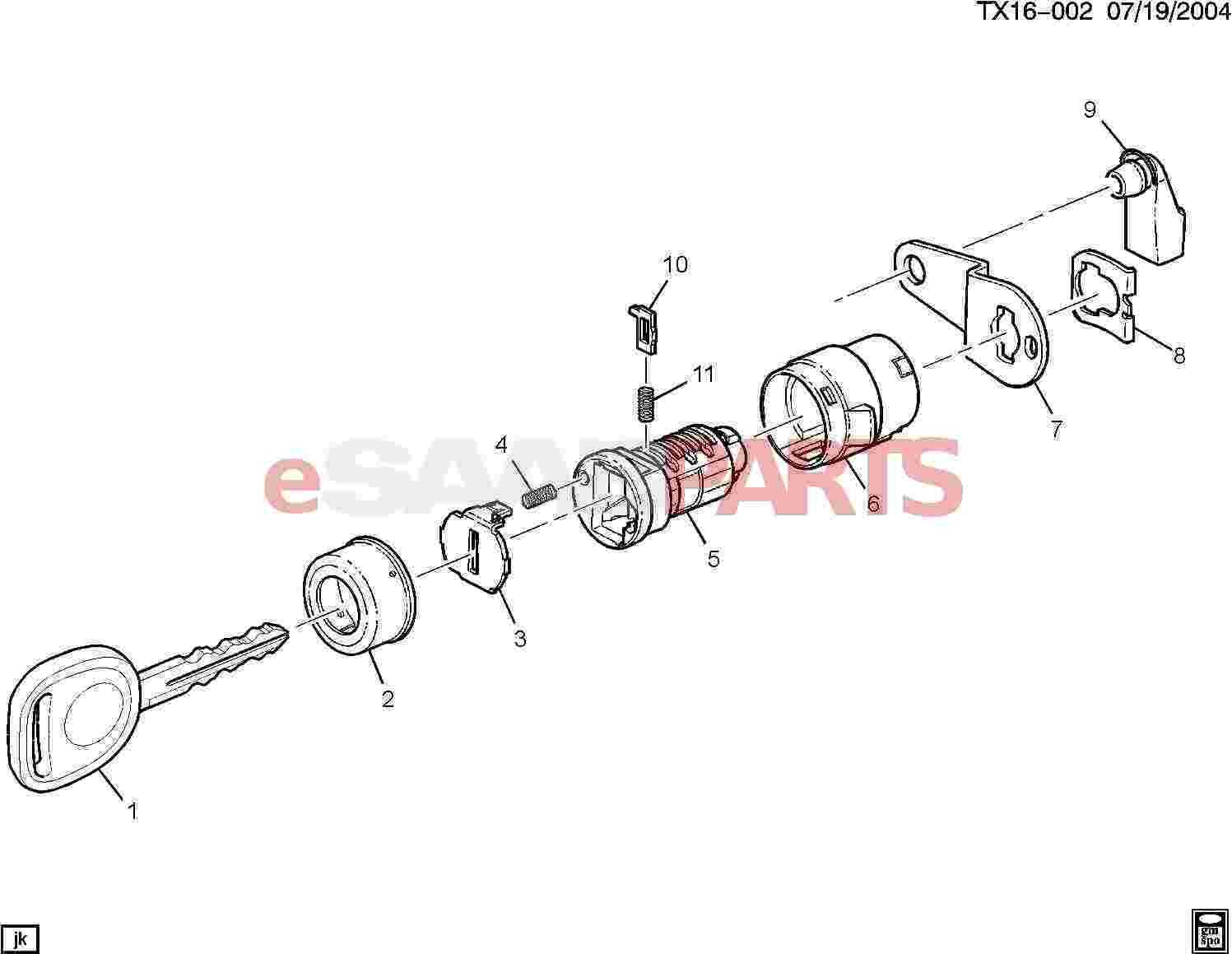 cylinder lock parts diagram