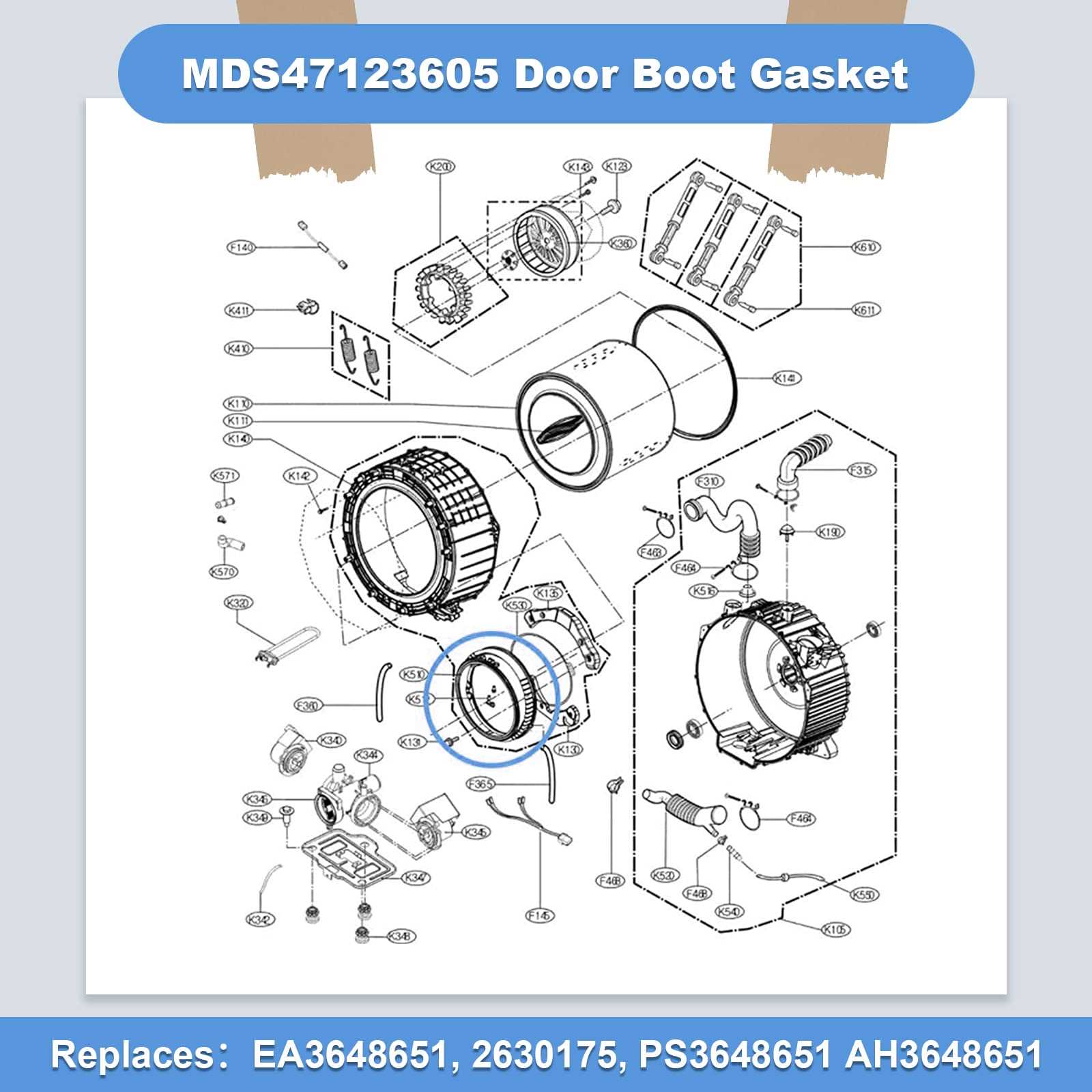 front load washing machine parts diagram