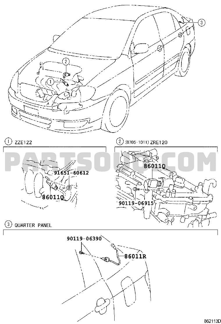 2004 toyota corolla engine parts diagram