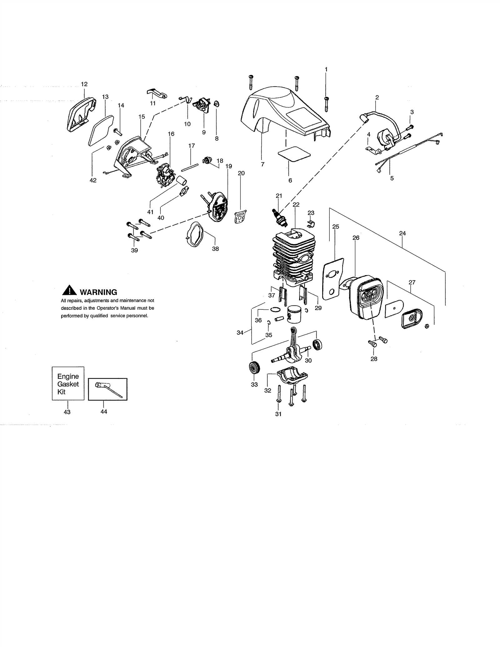 poulan pro 42cc chainsaw parts diagram