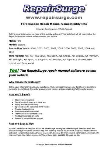 2009 ford escape parts diagram