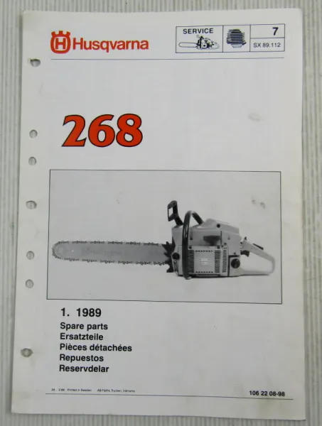 husqvarna 268 parts diagram